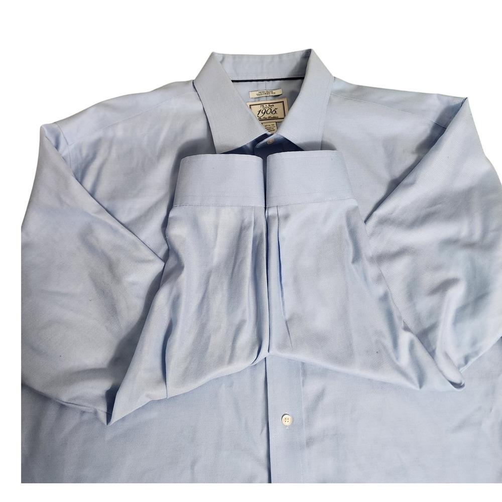 JSA Bank‎ 1905 Mens Non Iron Tailored Fit Dress Shirt Light Blue 17 1/2 36